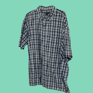 Big Dogs blue plaid short sleeved casual shirt, size 3XL
